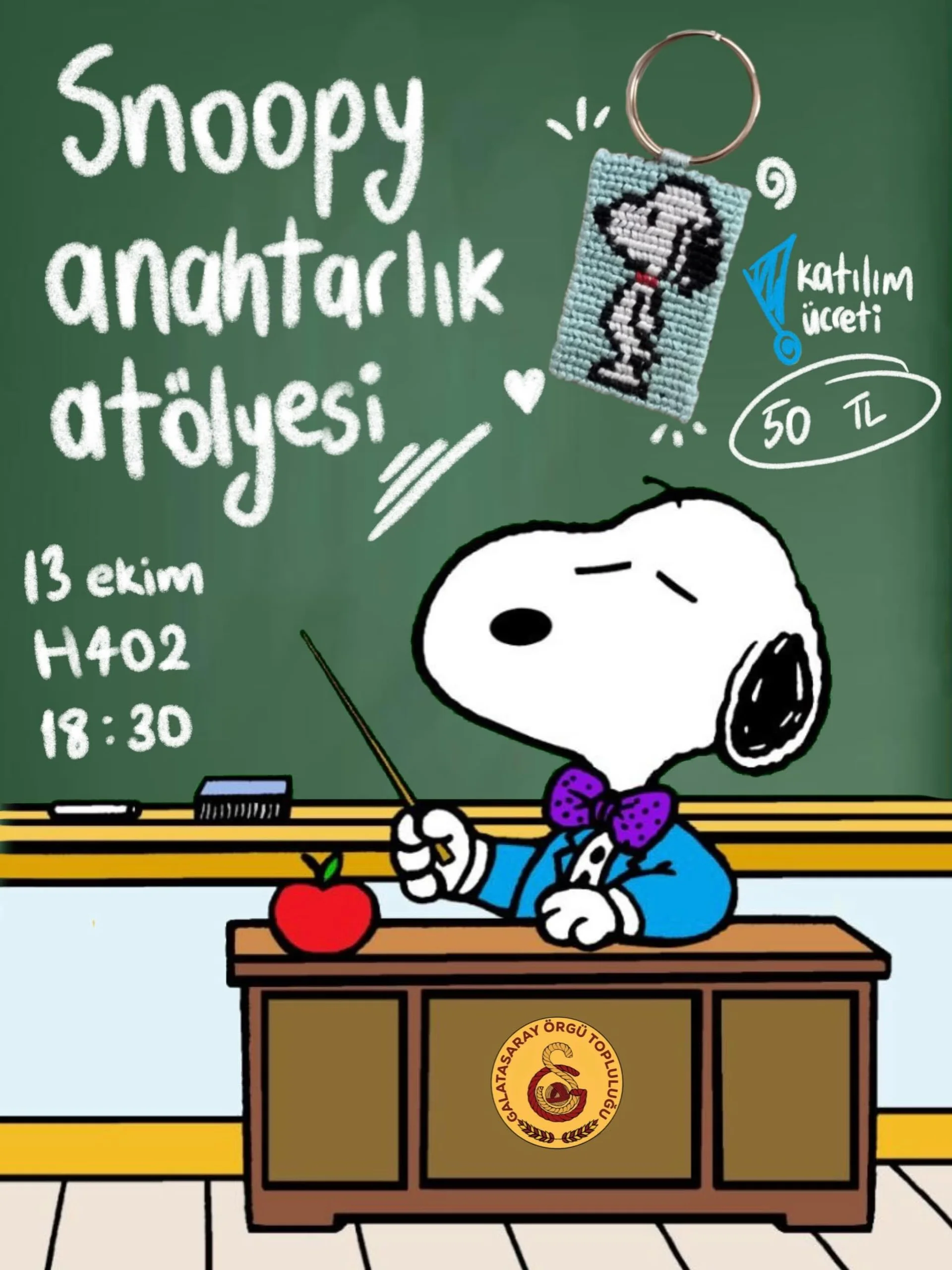 Snoopy Temalı Makrome Anahtarlık Atölyesi